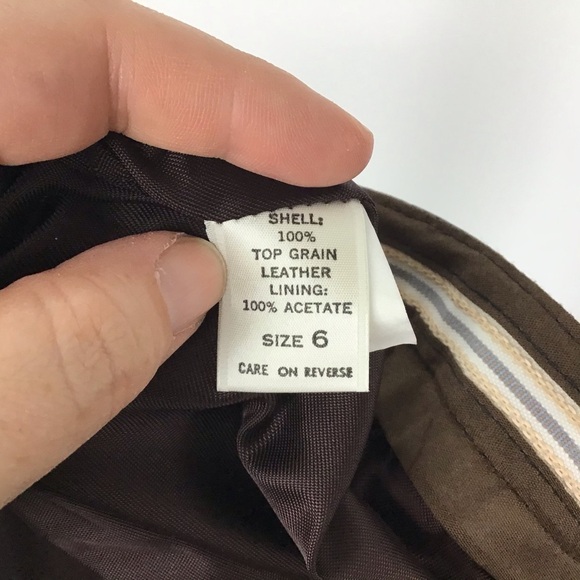 Vintage West Bay Saks Fifth Avenue Brown Leather Pants - Picture 5 of 6